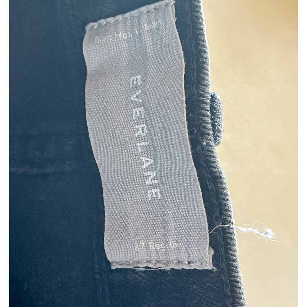 Everlane Womens Black Bootcut Raw Hem Fringe Boho Grunge Black Jeans  27 Crop - Picture 4 of 8